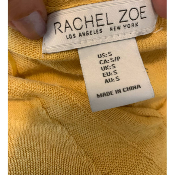 Rachel Zoe yellow v neck sweater size Small - Picture 9 of 11